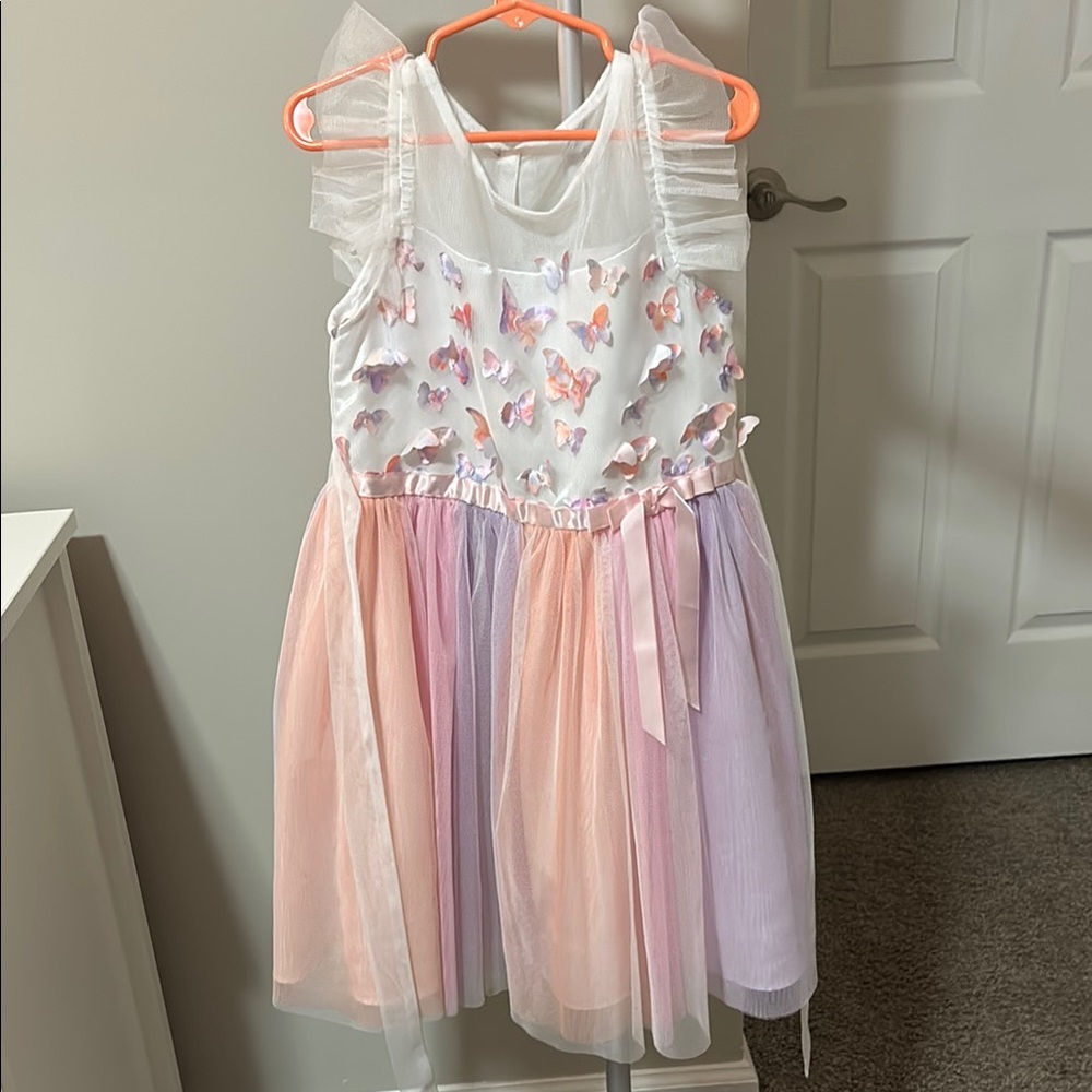 Jona Michelle Pink and White Sleeveless Halter Sundress